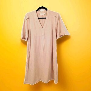 InWear Linen Blend Shift Dress Size 4 Beige Pockets Made in Denmark  Old Money